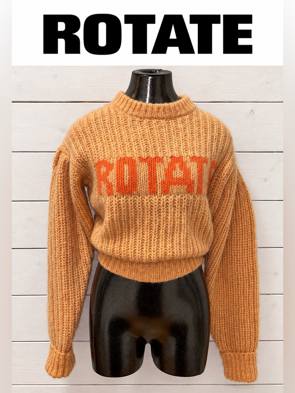 ROTATE Birger Christensen Logo Cropped Knit Sweater – Size 6